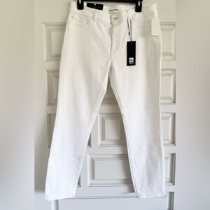 NWT DL1961 Instasculpt Margaux Women's White Jeans Straight Skinny Ankle Size 31